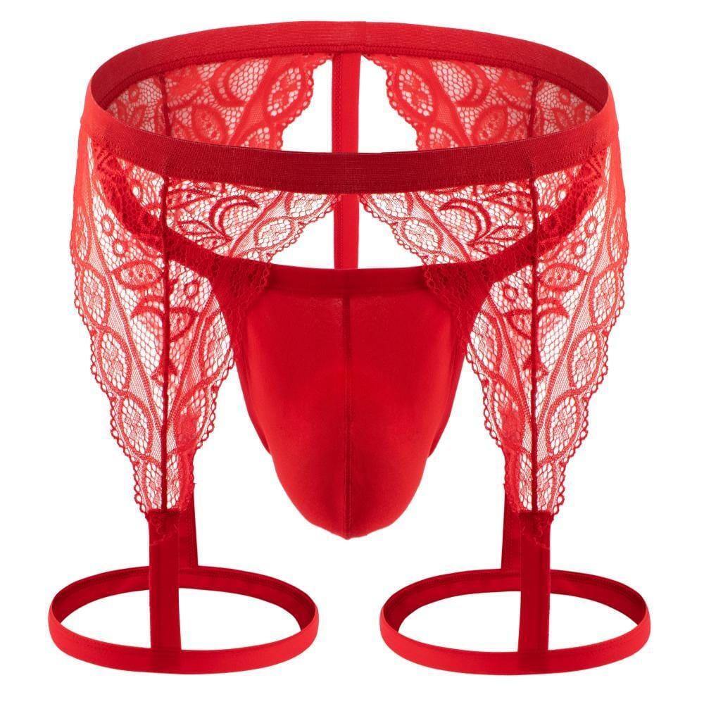 Whisper Lace Garter G-String | dmunderwear detail image 4