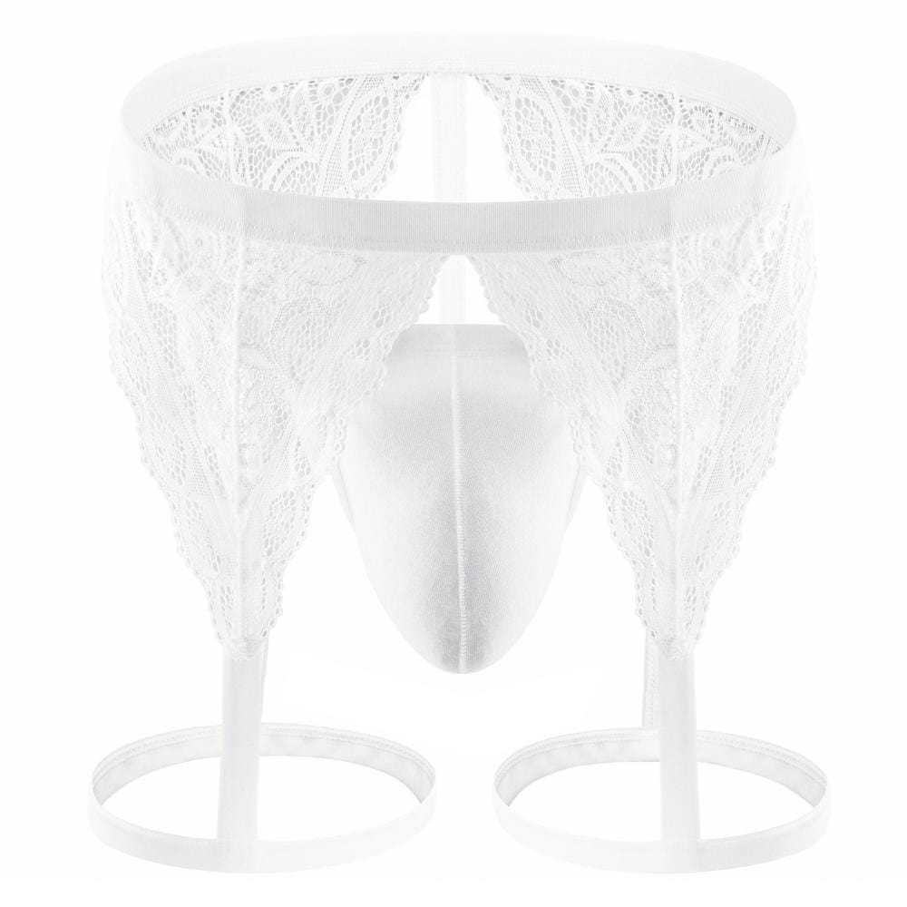 Whisper Lace Garter G-String | dmunderwear detail image 6