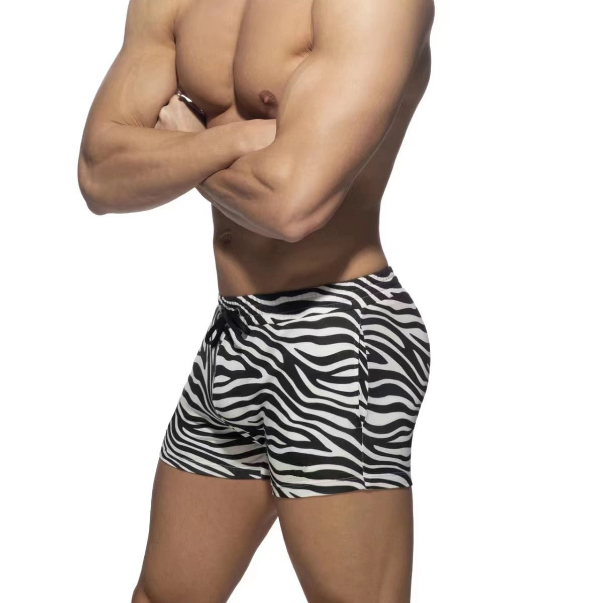 ORVLS Zebra Print Swim Trunks | dmunderwear detail image 3