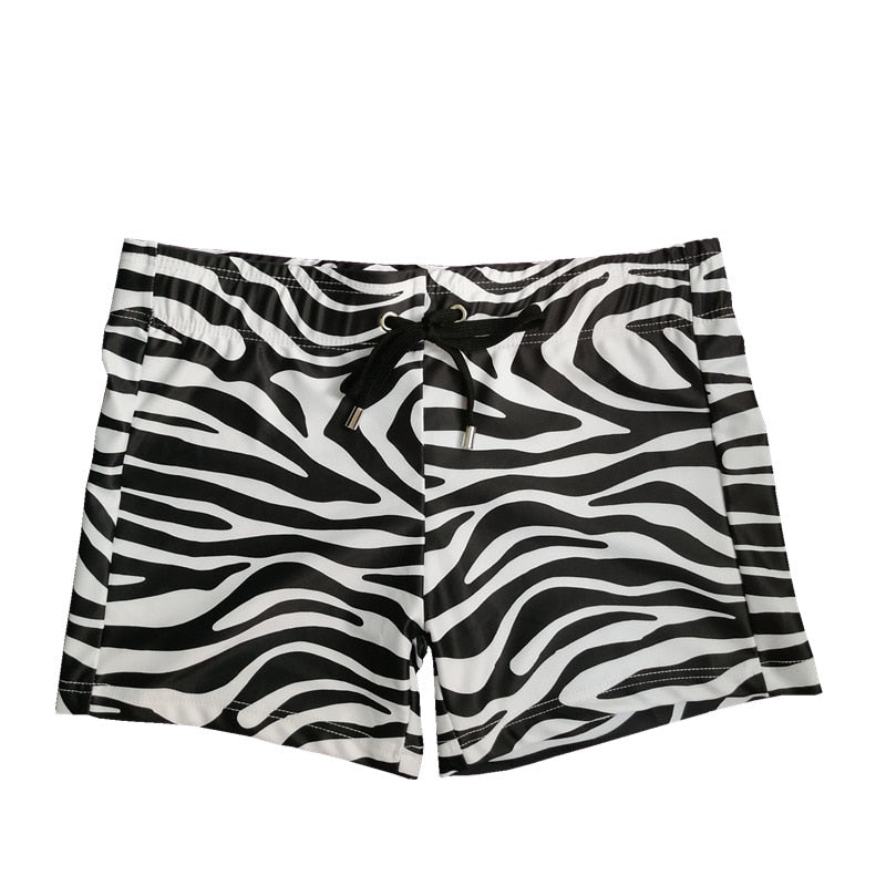 ORVLS Zebra Print Swim Trunks | dmunderwear detail image 4