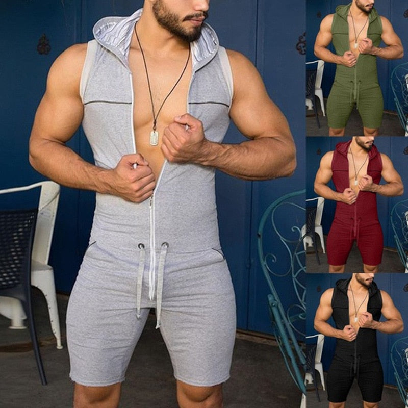 Zip Up Hooded Onesie | dmunderwear