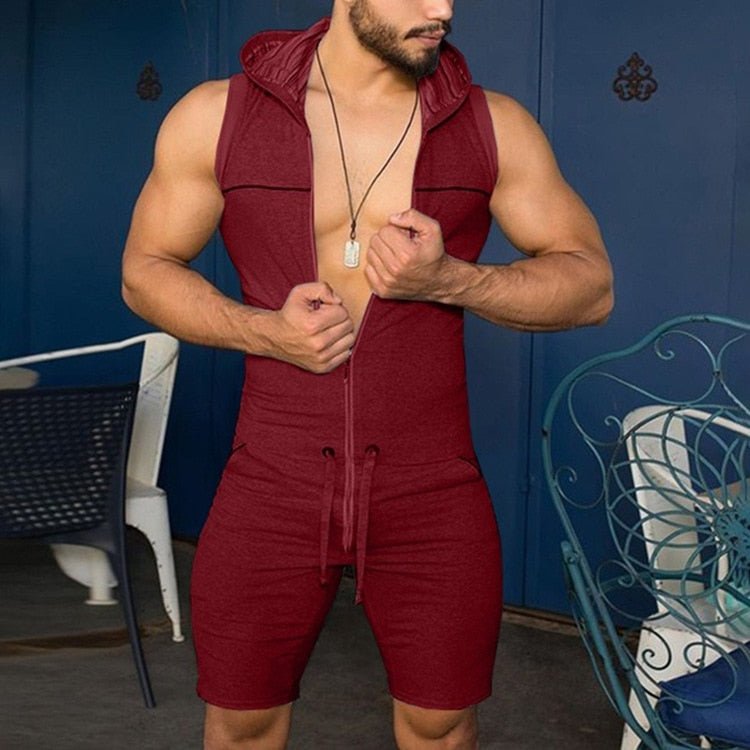 Zip Up Hooded Onesie | dmunderwear detail image 4