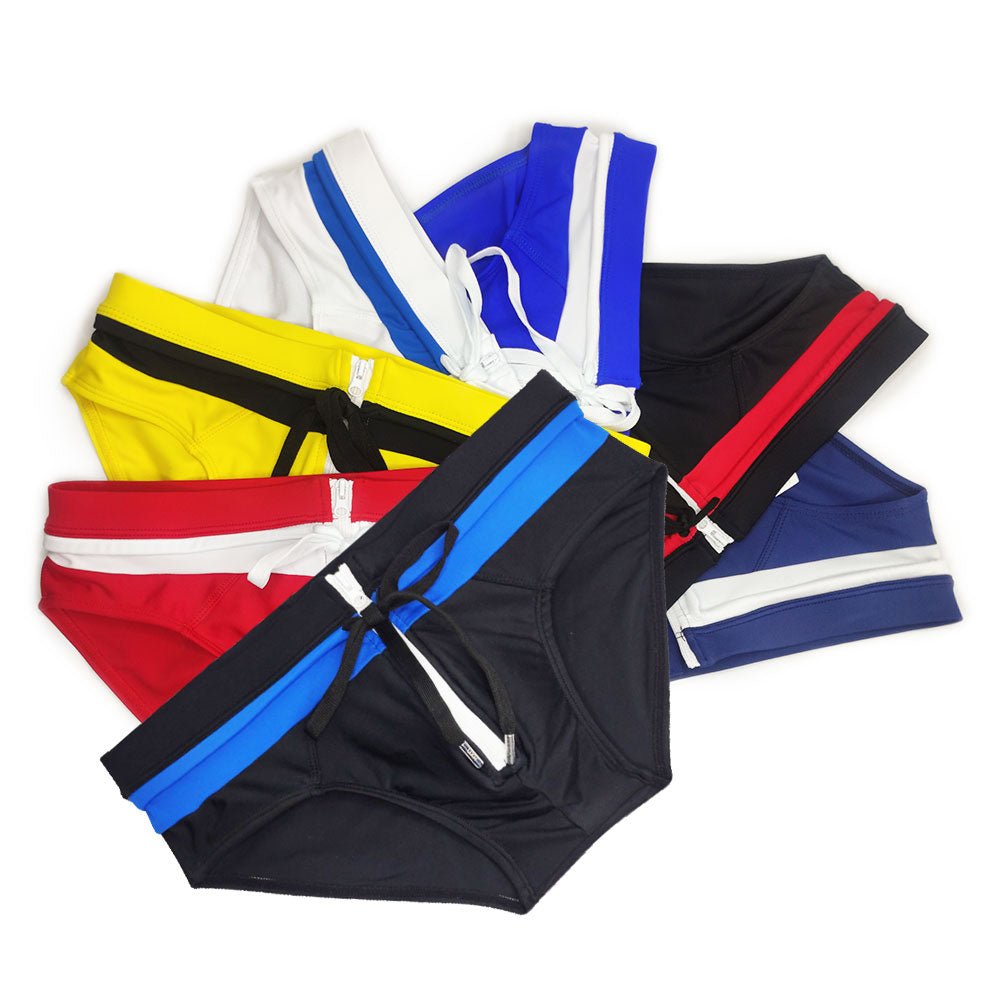 ORVLS Zippered Bowtie Swim Briefs | dmunderwear detail image 2