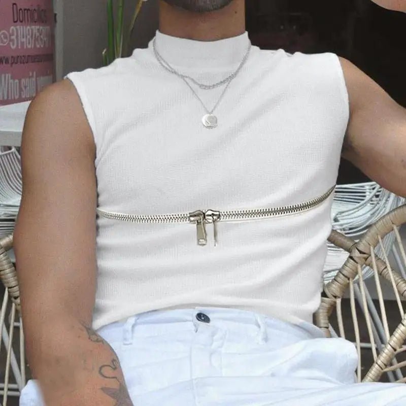 ORVLS Zippered Sleeveless Shirt | dmunderwear detail image 3