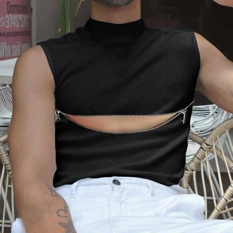 ORVLS Zippered Sleeveless Shirt | dmunderwear detail image 6